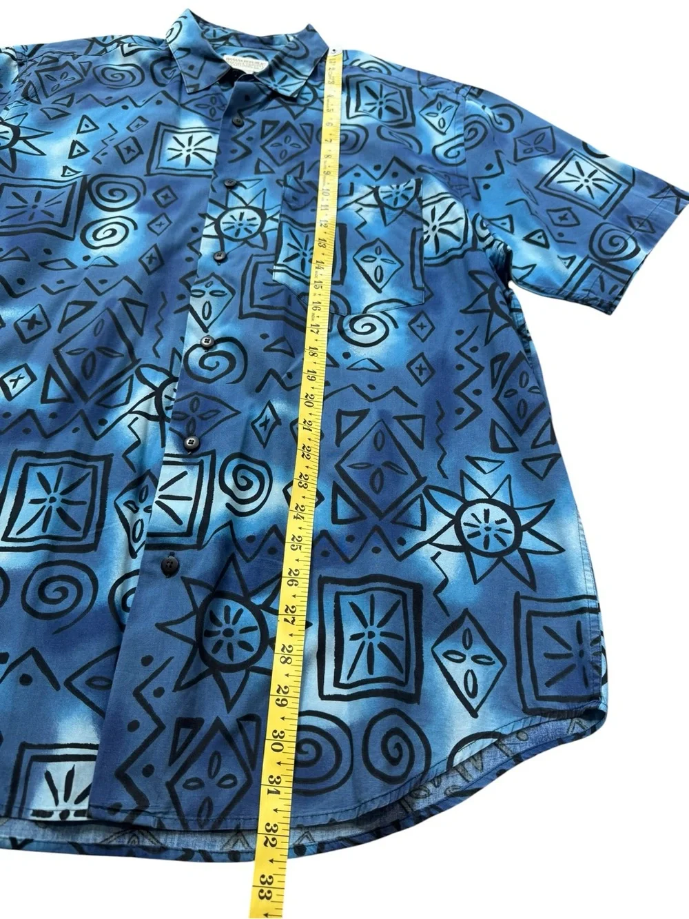 Vintage Banana Republic Safari & Travel Clothing Hawaiian Camp Shirt Tribal M